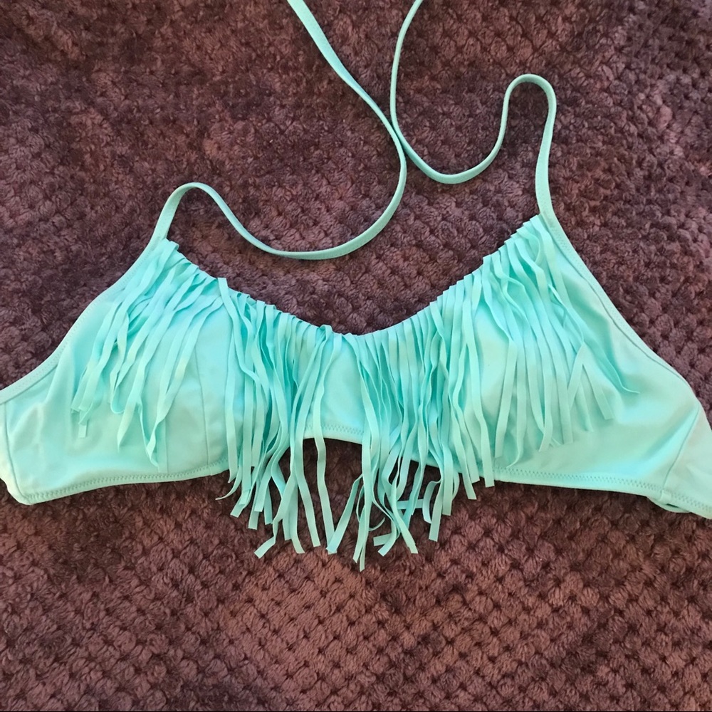 NWOT Victoria’s Secret Blue Fringe Bikini Top